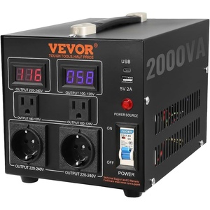 image:imageVEVOR Voltage Auto Converter Transformer 6000VA Heavy Duty Step UpDown Power Transformer 110V to 220V and 220V to 110V with 3 US Outlets 3 EU Outlets LCD Display Circuit Breaker Protection2000W