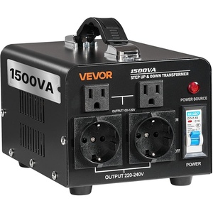 image:imageVEVOR Voltage Auto Converter Transformer 6000VA Heavy Duty Step UpDown Power Transformer 110V to 220V and 220V to 110V with 3 US Outlets 3 EU Outlets LCD Display Circuit Breaker Protection1500W