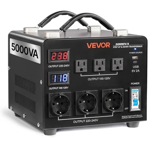 image:imageVEVOR Voltage Auto Converter Transformer 6000VA Heavy Duty Step UpDown Power Transformer 110V to 220V and 220V to 110V with 3 US Outlets 3 EU Outlets LCD Display Circuit Breaker Protection5000WAuto