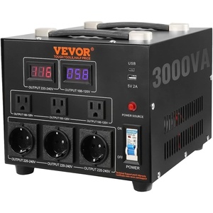image:imageVEVOR Voltage Auto Converter Transformer 6000VA Heavy Duty Step UpDown Power Transformer 110V to 220V and 220V to 110V with 3 US Outlets 3 EU Outlets LCD Display Circuit Breaker Protection3000W