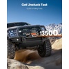 image:imageVEVOR 13500 lb Electric Truck Winch 12V DC 38 in x 80 ft Synthetic Rope Aluminum Fairlead Wireless amp Wired Remote Control 13500 lbs IP55 Waterproof Towing for Off Road Jeep SUV Boat13500 lbs