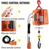 image:imageVEVOR 3in1 Electric Hoist Winch 1100lbs 1500W Portable Power Winch Crane 110V120V 229 ft Lifting Height 13 ftmin with Manual Wired and Wireless Remote Control Overload ProtectionOrange