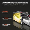 image:imageVEVOR 4 Quart Hydraulic Power Unit Double Acting Dump Trailer Pump 3200 PSI Max Relief Pressure amp 091 GPM Flow Rate DC 12V Hydraulic Pump with Metal Reservoir for Dump Trailer Car Lifting Black4 Quart