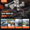 image:imageVEVOR 4 Trumpet Air Horn Kit 150dB Train Horns for Pickup Trucks 12V 120 psi Air Compressor 16 Gal6 L Tank with Gauge for Any 12V Vehicle Car Truck Train Van BoatUpgrade