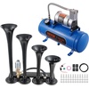 image:imageVEVOR 4 Trumpet Air Horn Kit 150dB Train Horns for Pickup Trucks 12V 120 psi Air Compressor 16 Gal6 L Tank with Gauge for Any 12V Vehicle Car Truck Train Van BoatUpgrade