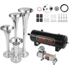 image:imageVEVOR 4 Trumpet Air Horn Kit 150dB Train Horns for Pickup Trucks 12V 120 psi Air Compressor 16 Gal6 L Tank with Gauge for Any 12V Vehicle Car Truck Train Van BoatUpgrade