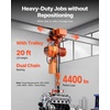 image:imageVEVOR 4400lbs Electric Chain Hoist with Power Trolley 2Speed Operation 20ft Lifting Height 3Phase 208240V440480V Overhead Crane w 328ft Wireless amp 16ft Wired Remote Control G100 2Chain Hoist2Speed 4400lbs 20ft