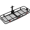 image:imageVEVOR 53 x 19 x 5 in Hitch Cargo Carrier 500lb Capacity Trailer Mount Basket Steel Luggage Carrier Rack Fits 2 Receiver for SUV Truck Pickup with Net Stabilizer Straps Black60 x 20 x 6