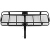 image:imageVEVOR 53 x 19 x 5 in Hitch Cargo Carrier 500lb Capacity Trailer Mount Basket Steel Luggage Carrier Rack Fits 2 Receiver for SUV Truck Pickup with Net Stabilizer Straps Black60 x 20 x 6
