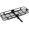 image:imageVEVOR 53 x 19 x 5 in Hitch Cargo Carrier 500lb Capacity Trailer Mount Basket Steel Luggage Carrier Rack Fits 2 Receiver for SUV Truck Pickup with Net Stabilizer Straps Black60 x 20 x 6