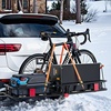 image:imageVEVOR 53 x 19 x 5 in Hitch Cargo Carrier 500lb Capacity Trailer Mount Basket Steel Luggage Carrier Rack Fits 2 Receiver for SUV Truck Pickup with Net Stabilizer Straps Black60 x 24 x 6