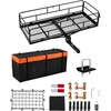 image:imageVEVOR 70 x 30 x 6 Hitch Cargo Carrier 500 lbs Capacity with Nighttime Reflective Reminder Folding Hitch Mount Cargo Carrier Basket with Hitch Lock for 2 Receiver Fit for SUVs60 x 24 x 14