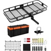image:imageVEVOR 70 x 30 x 6 Hitch Cargo Carrier 500 lbs Capacity with Nighttime Reflective Reminder Folding Hitch Mount Cargo Carrier Basket with Hitch Lock for 2 Receiver Fit for SUVs70 x 30 x 6