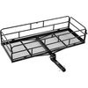 image:imageVEVOR 70 x 30 x 6 Hitch Cargo Carrier 500 lbs Capacity with Nighttime Reflective Reminder Folding Hitch Mount Cargo Carrier Basket with Hitch Lock for 2 Receiver Fit for SUVs60 x 24 x 14