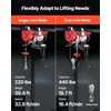 image:imageVEVOR 880lbs Electric Hoist with Wireless Remote Control 110v Electric Hoist with Remote Control 40ft20ft Lifting Height Motor for Garage Warehouse Factory440lbs