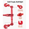 image:imageVEVOR 9215LBS 38  12 Ratchet Binders 9215 LBS Secure Working Load G70 Hooks and Adjustable Length for Grade 7080 Chains Tie Down Hauling Towing 2Pack Red2P