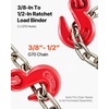 image:imageVEVOR 9215LBS 38  12 Ratchet Binders 9215 LBS Secure Working Load G70 Hooks and Adjustable Length for Grade 7080 Chains Tie Down Hauling Towing 2Pack Red2P
