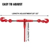 image:imageVEVOR 9215LBS 38  12 Ratchet Binders 9215 LBS Secure Working Load G70 Hooks and Adjustable Length for Grade 7080 Chains Tie Down Hauling Towing 2Pack Red4P