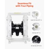 image:imageVEVOR Air Operated Double Diaphragm Pump 35 GPM 1 inch Inlet amp Outlet Pneumatic Waste Oil Transfer Pump Max 114 PSI Aluminum Alloy Body AirOperated for Diesel Grease Kerosene Gasoline amp Oil1inch 25GPM Polypropylene