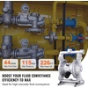 image:imageVEVOR Air Operated Double Diaphragm Pump 44GPM Max 115PSI Air Waste Oil Pneumatic Transfer Pump with 2 Extra Diaphragms 112 inch Inlet amp Outlet Aluminum Alloy Diaphragm Pump for Diesel Grease Oil44 GPM