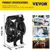 image:imageVEVOR Air Operated Double Diaphragm Pump 44GPM Max 115PSI Air Waste Oil Pneumatic Transfer Pump with 2 Extra Diaphragms 112 inch Inlet amp Outlet Aluminum Alloy Diaphragm Pump for Diesel Grease Oil24 GPM