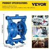 image:imageVEVOR Air Operated Double Diaphragm Pump 44GPM Max 115PSI Air Waste Oil Pneumatic Transfer Pump with 2 Extra Diaphragms 112 inch Inlet amp Outlet Aluminum Alloy Diaphragm Pump for Diesel Grease Oil30 GPM