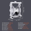 image:imageVEVOR Air Operated Double Diaphragm Pump 44GPM Max 115PSI Air Waste Oil Pneumatic Transfer Pump with 2 Extra Diaphragms 112 inch Inlet amp Outlet Aluminum Alloy Diaphragm Pump for Diesel Grease Oil44 GPM