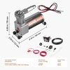 image:imageVEVOR Air Shock Controller Kit 12V 100PSI On Board Air Compressor System Air Ride Suspension Compressor Kit with Single Path System Pressure Gauge amp Air Line for Trucks VansBasic