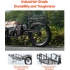 image:imageVEVOR Bike Cargo Trailer 70275 lbs Load Capacity Foldable Compact Storage amp Quick Release with Universal Hitch 20 Wheels Fits Most Bike Wheels Carbon Steel Frame HeavyDuty Bicycle Wagon Cart70lbs