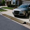 image:imageVEVOR Car Driveway Rubber Curb Ramp 33069 lbs Load Capacity 26 inch Rise Curbside Bridge Ramp with Yellow Reflective Strips Suitable for Loading Dock Warehouse Garage Sidewalk 3 Pack488inchLong 3 Pack