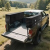 image:imageVEVOR Contractor Truck Tool Box 72 x 21 x 13 in Black Tread Aluminum TopSider Toolbox with Two Lower Drawers Flip Up Door WeatherResistant Heavy Duty Storage Box with Latch for Truck Bed Pickup815 x 21 x 13 in