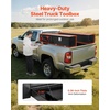 image:imageVEVOR Contractor Truck Tool Box 72 x 21 x 13 in Black Tread Aluminum TopSider Toolbox with Two Lower Drawers Flip Up Door WeatherResistant Heavy Duty Storage Box with Latch for Truck Bed Pickup72 x 13 x 16 in