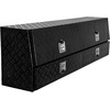 image:imageVEVOR Contractor Truck Tool Box 72 x 21 x 13 in Black Tread Aluminum TopSider Toolbox with Two Lower Drawers Flip Up Door WeatherResistant Heavy Duty Storage Box with Latch for Truck Bed Pickup72 x 21 x 13 in