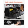 image:imageVEVOR Contractor Truck Tool Box 72 x 21 x 13 in Black Tread Aluminum TopSider Toolbox with Two Lower Drawers Flip Up Door WeatherResistant Heavy Duty Storage Box with Latch for Truck Bed Pickup72 x 21 x 13 in
