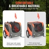 image:imageVEVOR Dog Bike Trailer Supports up to 66 lbs Pet Cart Bicycle Carrier for Small amp Medium Dogs Easy Folding Frame with Quick Release Wheel Universal Bicycle Coupler Reflector Flag Internal LeashOrangeGray