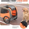 image:imageVEVOR Dog Bike Trailer Supports up to 66 lbs Pet Cart Bicycle Carrier for Small amp Medium Dogs Easy Folding Frame with Quick Release Wheel Universal Bicycle Coupler Reflector Flag Internal LeashOrangeGray