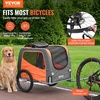 image:imageVEVOR Dog Bike Trailer Supports up to 66 lbs Pet Cart Bicycle Carrier for Small amp Medium Dogs Easy Folding Frame with Quick Release Wheel Universal Bicycle Coupler Reflector Flag Internal LeashOrangeGray