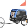 image:imageVEVOR Dog Bike Trailer Supports up to 66 lbs Pet Cart Bicycle Carrier for Small amp Medium Dogs Easy Folding Frame with Quick Release Wheel Universal Bicycle Coupler Reflector Flag Internal LeashBlueBlack