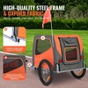image:imageVEVOR Dog Bike Trailer Supports up to 66 lbs Pet Cart Bicycle Carrier for Small amp Medium Dogs Easy Folding Frame with Quick Release Wheel Universal Bicycle Coupler Reflector Flag Internal LeashOrangeGray