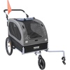 image:imageVEVOR Dog Bike Trailer Supports up to 6688100 lbs 2in1 Pet Stroller Cart Bicycle Carrier Easy Folding Cart Frame with Quick Release Wheels Universal Bicycle Coupler Reflectors Flag88lbs 22