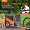 image:imageVEVOR Dog Bike Trailer Supports up to 6688100 lbs 2in1 Pet Stroller Cart Bicycle Carrier Easy Folding Cart Frame with Quick Release Wheels Universal Bicycle Coupler Reflectors Flag66lbs 18