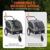 image:imageVEVOR Dog Bike Trailer Supports up to 6688100 lbs 2in1 Pet Stroller Cart Bicycle Carrier Easy Folding Cart Frame with Quick Release Wheels Universal Bicycle Coupler Reflectors Flag88lbs 22