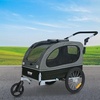 image:imageVEVOR Dog Bike Trailer Supports up to 6688100 lbs 2in1 Pet Stroller Cart Bicycle Carrier Easy Folding Cart Frame with Quick Release Wheels Universal Bicycle Coupler Reflectors Flag88lbs 22