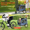 image:imageVEVOR Dog Bike Trailer Supports up to 6688100 lbs 2in1 Pet Stroller Cart Bicycle Carrier Easy Folding Cart Frame with Quick Release Wheels Universal Bicycle Coupler Reflectors Flag100lbs 24