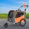 image:imageVEVOR Dog Bike Trailer Supports up to 6688100 lbs 2in1 Pet Stroller Cart Bicycle Carrier Easy Folding Cart Frame with Quick Release Wheels Universal Bicycle Coupler Reflectors Flag66lbs 18