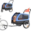 image:imageVEVOR Dog Bike Trailer Supports up to 88 lbs 2in1 Pet Stroller Cart Bicycle Carrier for Small amp Large Dogs Easy Folding Frame with Quick Release Wheel Universal Bicycle Coupler Internal Leash