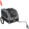 image:imageVEVOR Dog Bike Trailer Supports up to 88 lbs Pet Cart Bicycle Carrier Easy Folding Frame with Quick Release Wheels Universal Bicycle Coupler Reflectors Flag Collapsible to StoreBlackGray
