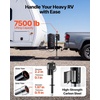 image:imageVEVOR Electric Trailer Jack 7500 lbs Capacity Electric Power Tongue Jack with Waterproof Protective Cover amp LED Light for Travel Trailer Camper RV 9843385 in Lift 12V DC with Wiring Black7500 lbs