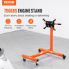 image:imageVEVOR Engine Stand 750 lbs 38 Ton Rotating Engine Motor Stand with 360 Degree Adjustable Head Cast Iron Motor Hoist Dolly 4Caster 4 Adjustable Arms for Vehicle Maintenance Auto Repair750 LBS