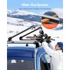 image:imageVEVOR Folding Hitch Mounted Ski amp Snowboard Rack Fits 2Inch Receiver Carries up to 6 Pairs of Skis or 4 Snowboards Adjustable HitchMounted Rack for Car with Key Lock Security Strap Tilt AccessRoof Rack TStyle  Rails